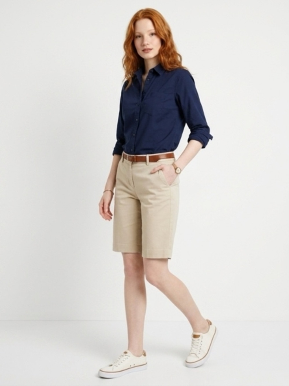 Talbots “The Perfect Short” Khaki Bermuda Shorts – Size 12